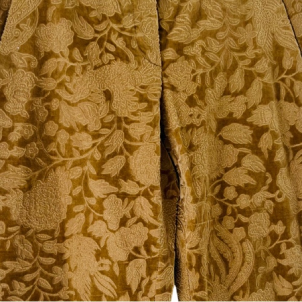 THEORY Jacquard Velvet Low Waisted Flare Leg Pants in Tan Size 6 - Picture 5 of 9